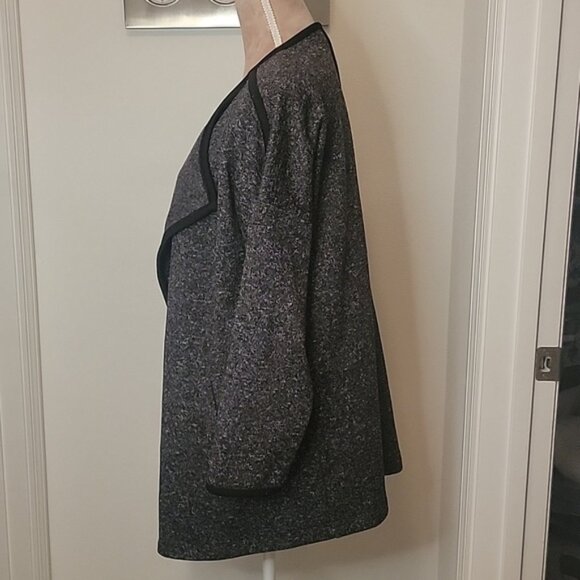 Banana Republic, Size M, Open Cardigan Jacket.  Gray with Black Trim, EUC - Picture 2 of 9